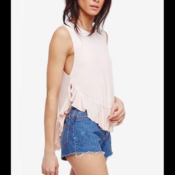 Free People Uptown Ruffled Tank Gray Size XS - Picture 1 of 8